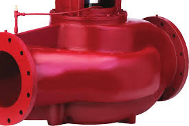 red water pump volute with base of power frame